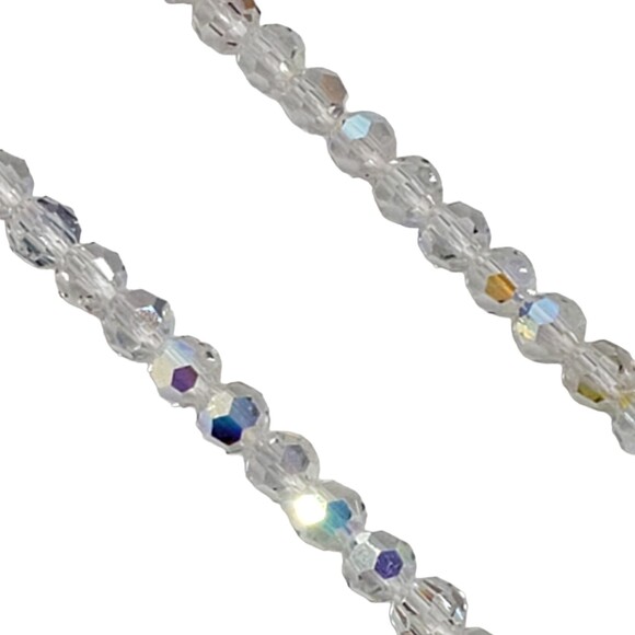 Vintage Faceted AB Aurora Borealis Bead Collar Choker Necklace Barrel Closure - Picture 4 of 8